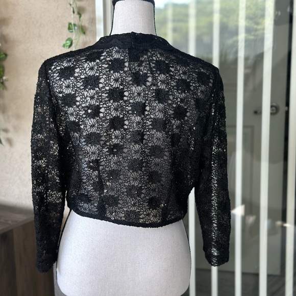 NWOT R&M Richards Black sequins Bolero Jacket - Picture 7 of 9